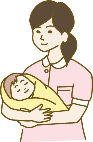 赤ちゃんを抱くお母さん